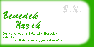 benedek mazik business card